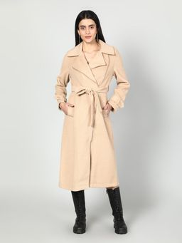 GAIIA - Single Breasted Colour Zipper Coat with Belt