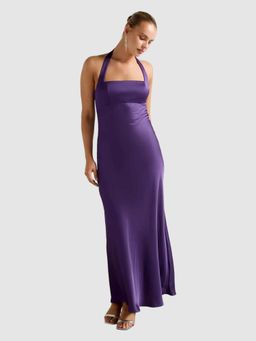 Forever New - Purple April Open Back Satin Dress