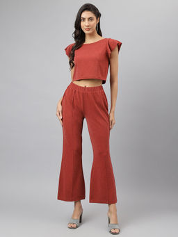 Latin Quarters - Womens Rust Solid Co-Ord (Set of 2)