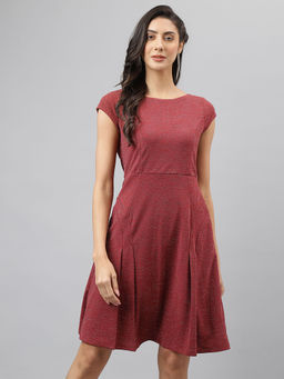 Latin Quarters - Womens Pink Round Neck A-Line Casual Dress