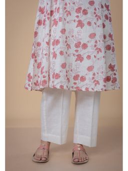 The Indian Ethnic Co. - White Cotton Slub Solid Pant