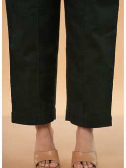 The Indian Ethnic Co. - Green Cotton Slub Solid Pant