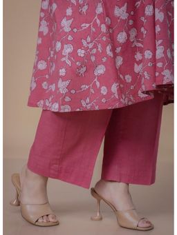 The Indian Ethnic Co. - Pink Pure Cotton Solid Pant