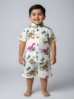Poppi - White The Jurassic Printed Co-ord Set