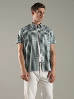 Tommy Hilfiger - Green Checks Regular Fit Cotton Shirt