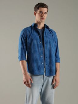 Tommy Hilfiger - Blue Checks Regular Fit Cotton Shirt
