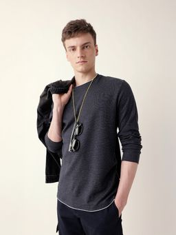 The Bear House - Men'S Blue Full Sleeve Regular T-Shirt