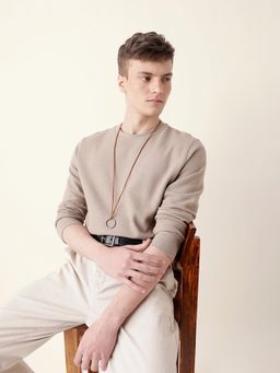 The Bear House - Men'S Brown Full Sleeve Regular T-Shirt