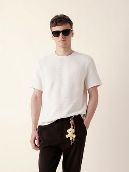 The Bear House - Men'S White Half Sleeve Regular T-Shirt