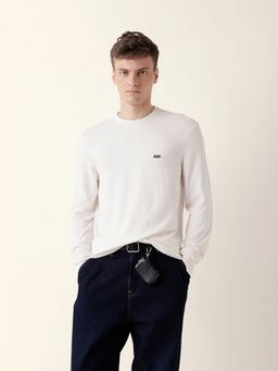 The Bear House - Men'S White Full Sleeve Regular T-Shirt