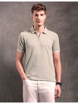 U.S. Polo Assn. Denim Co. - Men'S Green Textured Polo T-Shirt