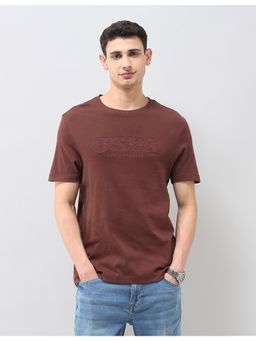 U.S. Polo Assn. Denim Co. - Men'S Brown Monochrome Brand T-Shirt