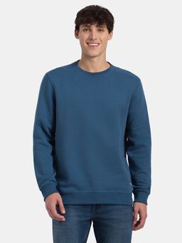 Jockey - Us92 Blue Men Super Combed Cotton Rich Fleece Sweatshirt - Ensign Blue