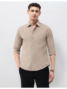 U.S. POLO ASSN. - Men'S Beige Corduroy Tailored Fit Shirt