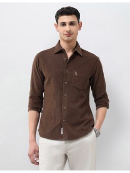U.S. POLO ASSN. - Men'S Brown Corduroy Tailored Fit Shirt