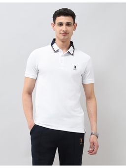 U.S. POLO ASSN. - Men'S White Solid Regular Fit Polo T-Shirt