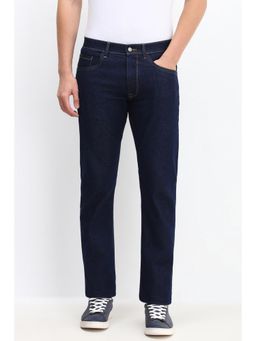 Allen Solly - Men Navy Blue Regular Fit Dark Wash Jeans