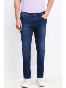 Allen Solly - Men Navy Blue Slim Fit Light Wash Jeans