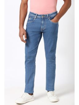 Peter England - Men Blue Light Wash Classic Regular Fit Jeans