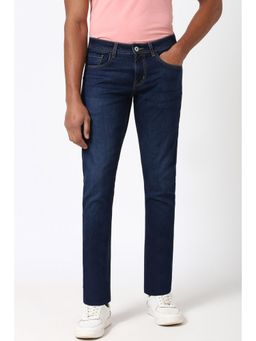 Peter England - Men Navy Blue Light Wash Slim Fit Jeans