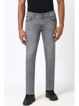 Peter England - Men Grey Mid Wash Regular Fit Jeans