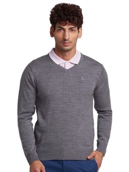 Parx - Regular Fit Solid Dark Grey Sweater