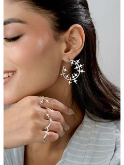 Tangerine - Pixel Silver Hoops