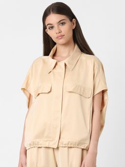 ONLY - Beige Boxy Fit Shirt