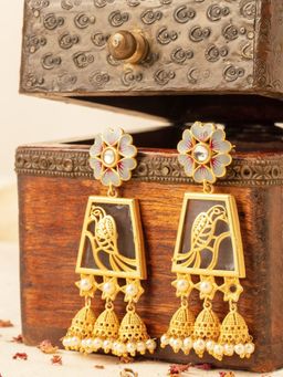 Azai by Nykaa Fashion - Gold Matte Bird Motif Earrings