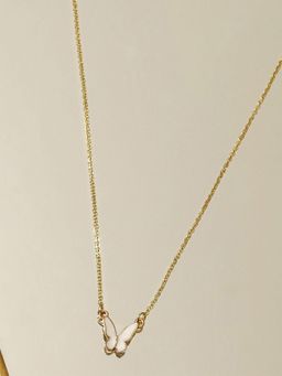 Pipa Bella by Nykaa Fashion - White Enamel Butterfly Pendant Necklace