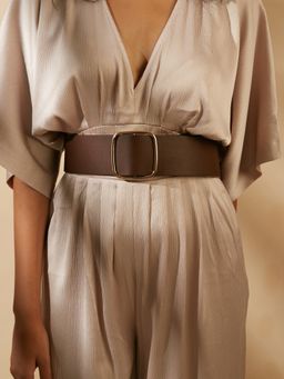 Pipa Bella by Nykaa Fashion - Classic Mauve Faux Leather Sqaure Buckle Belt