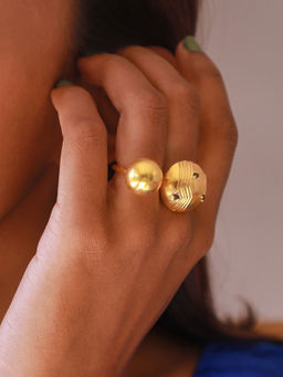 Pipa Bella by Nykaa Fashion - Statement Gold Toned Open Round Ring