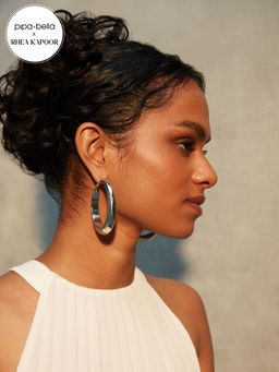Pipa Bella by Nykaa Fashion - Rhea Kapoor x Pipa Bella Silver Plated Large Hoop Earrings