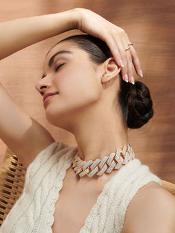 Pipa Bella by Nykaa Fashion - Rhea Kapoor x Pipa Bella Studded Gold Plated Cuban Link Chain Necklace