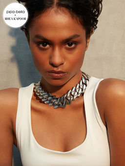 Pipa Bella by Nykaa Fashion - Rhea Kapoor x Pipa Bella Silver Plated Link Chain Necklace