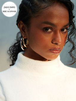 Pipa Bella by Nykaa Fashion - Rhea Kapoor x Pipa Bella Gold and Silver Plated Triple Hoop Earrings