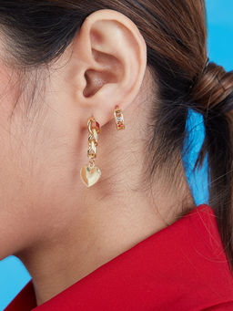 Pipa Bella by Nykaa Fashion - Gold Plated Heart Drop Earrings