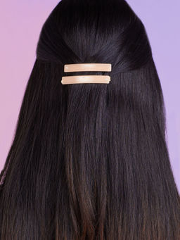 Pipa Bella by Nykaa Fashion - Pack of 2 Beige Barrette Hair Clips