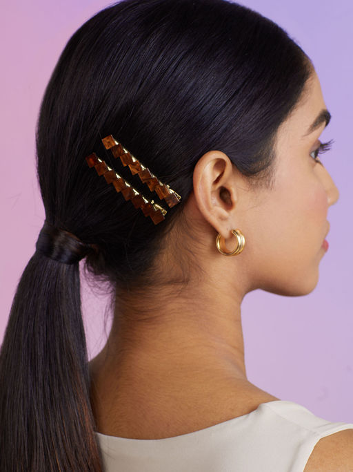 Pipa Bella by Nykaa Fashion Pack of 2 Brown Ombre Hair Clips
