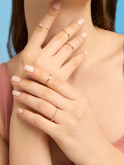 Pipa Bella by Nykaa Fashion - Set of 5 Chic Gold Plated Rings Combo