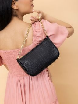 Twenty Dresses by Nykaa Fashion - Black Chain On The Lane Handbag