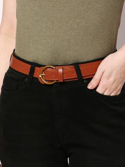Twenty Dresses by Nykaa Fashion - Tan Solid Jeans Belt