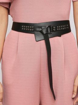 Twenty Dresses by Nykaa Fashion - Black Solid Studded Waist Belt