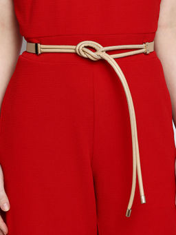 Twenty Dresses by Nykaa Fashion - Beige Solid Tie Up Casual Belt