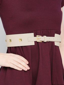 Twenty Dresses by Nykaa Fashion - Beige Studded Party Belt