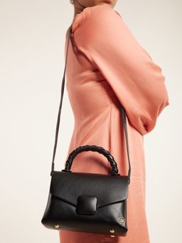 Twenty Dresses by Nykaa Fashion - Black Braided Handle Sling Bag