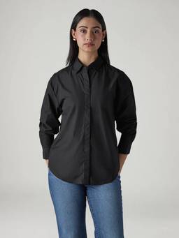 Levi's - Black Women's Solid Relaxed Fit Shirt