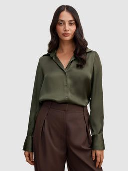 Forever New - Green Harvey Satin Shirt