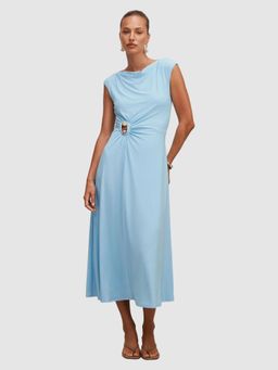 Forever New - Blue Alaia Gathered Hardware Midi Dress