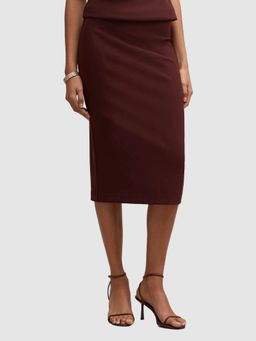Forever New - Maroon Jayda Crepe Pencil Skirt